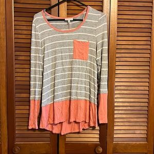 Belle Du Jour Long Sleeve Striped Shirt